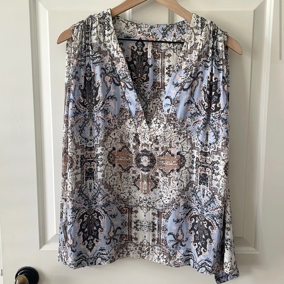🎃 Free People Darcy Floral Swing High-Low Sleeveless Boho Top Small - Picture 15 of 16
